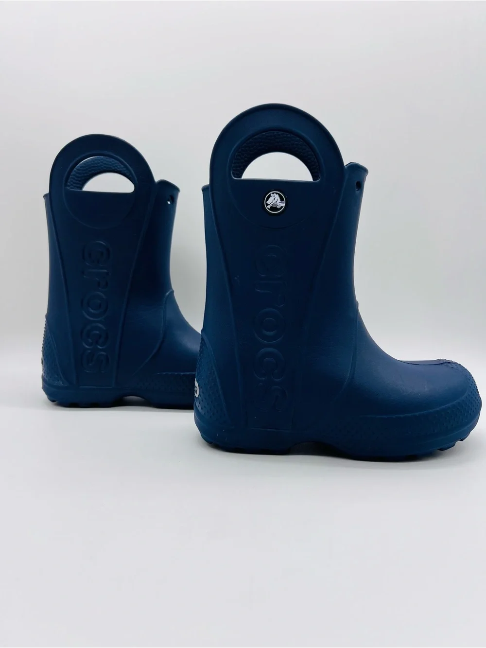 CROCS Kids Matte Navy Blue Handle It Rain Boots Toddler Size 11